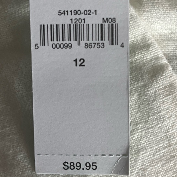 Gap Woman’s White linen pleated linen pant. Size 12. NWT - Picture 14 of 15